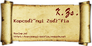Kopcsányi Zsófia névjegykártya