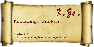 Kopcsányi Zsófia névjegykártya