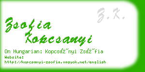 zsofia kopcsanyi business card